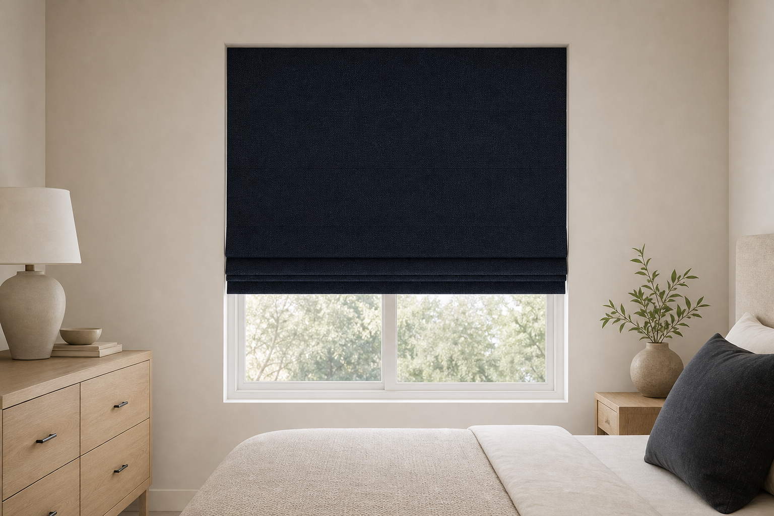 Heavyweight-Textured-Knit-Rock Roman Shade
