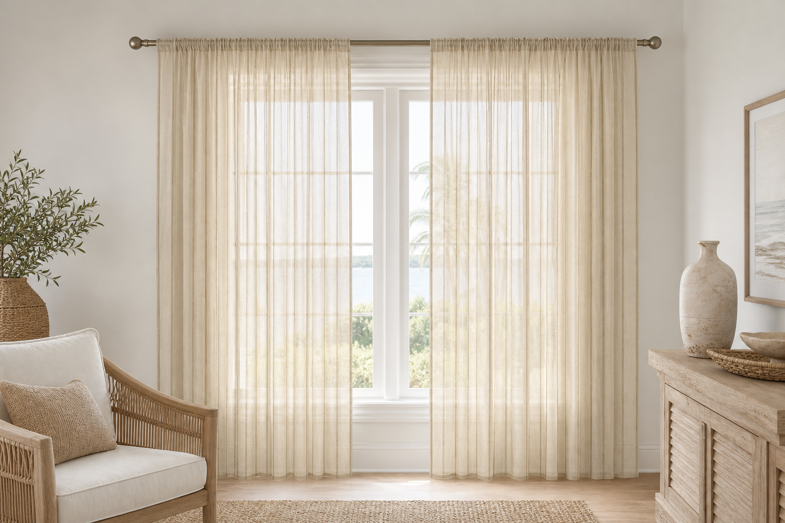 Lineup-Straw Sheer Drapery