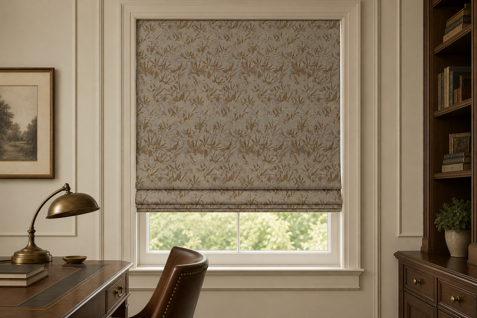 Bamboo-Brown Roman Shade