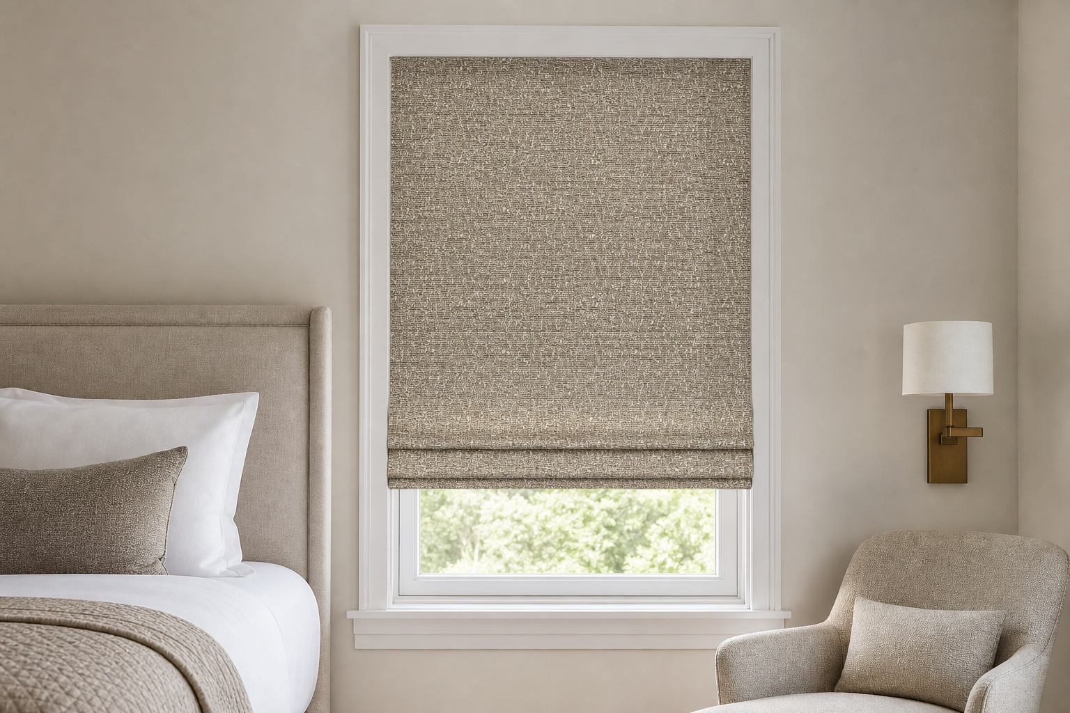 Jasmine-Flourish---Tan Roman Shade
