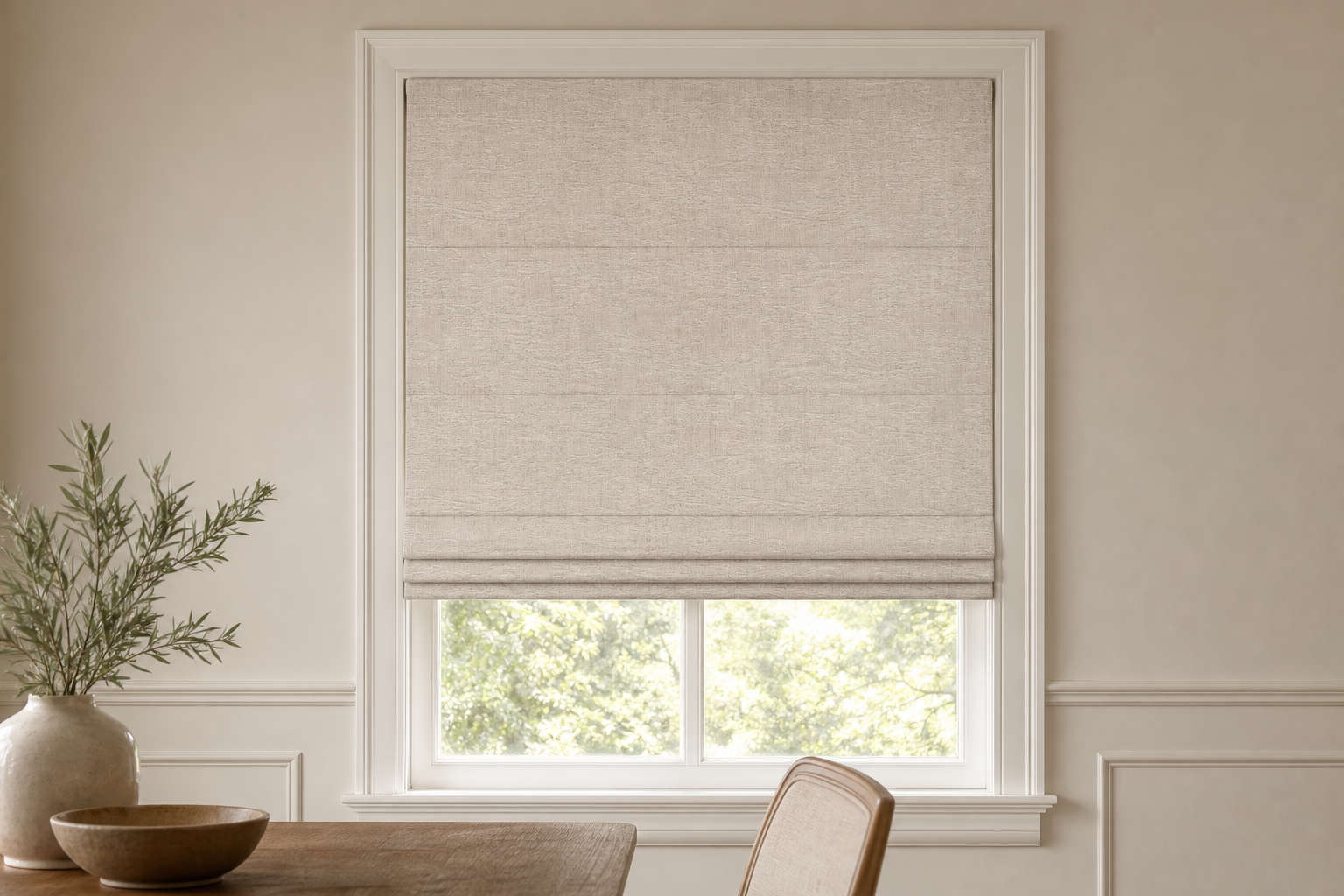 Paisley-Curve---Linen Roman Shade
