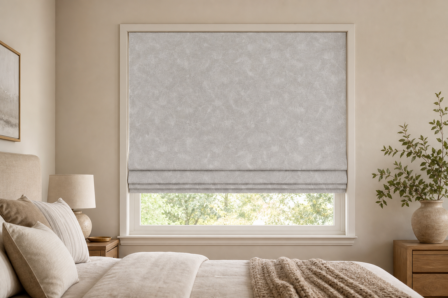 Pine-Taupe Roman Shade