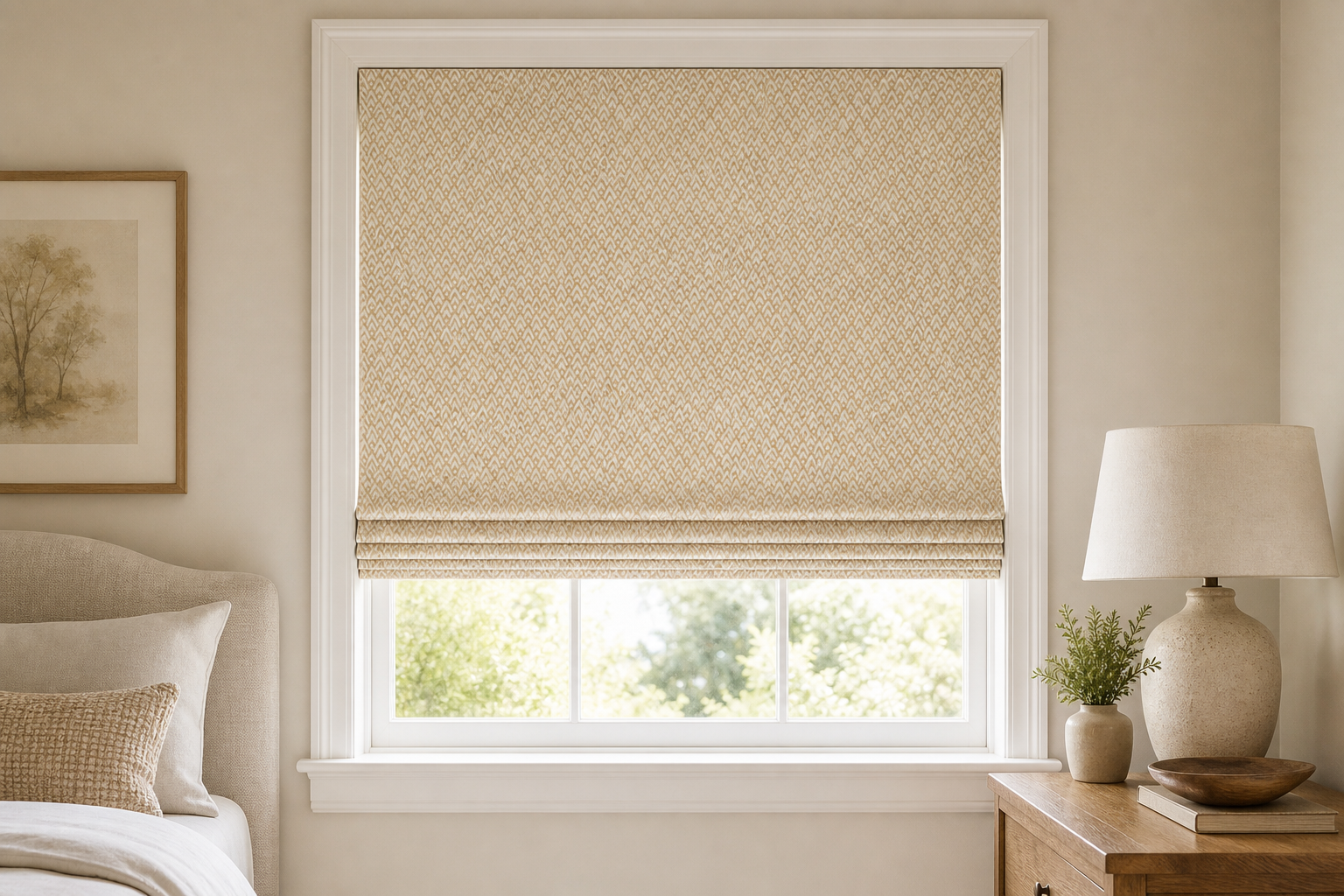 Pyramid-Mandarine Roman Shade