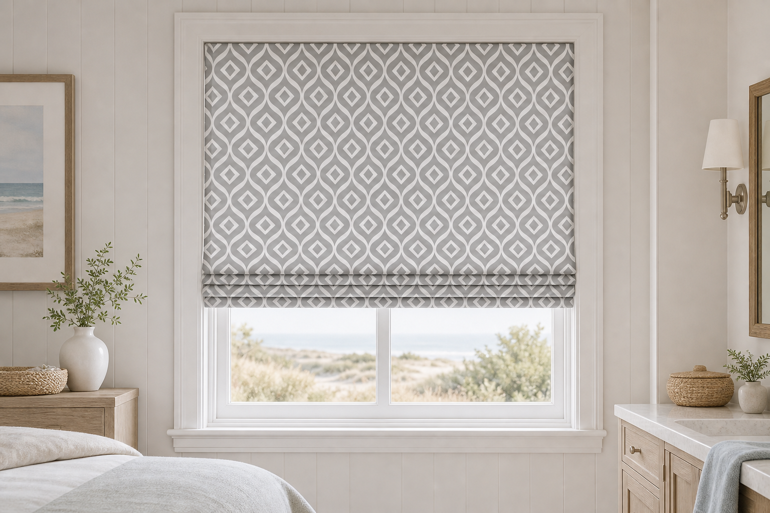 Union-Gray Roman Shade
