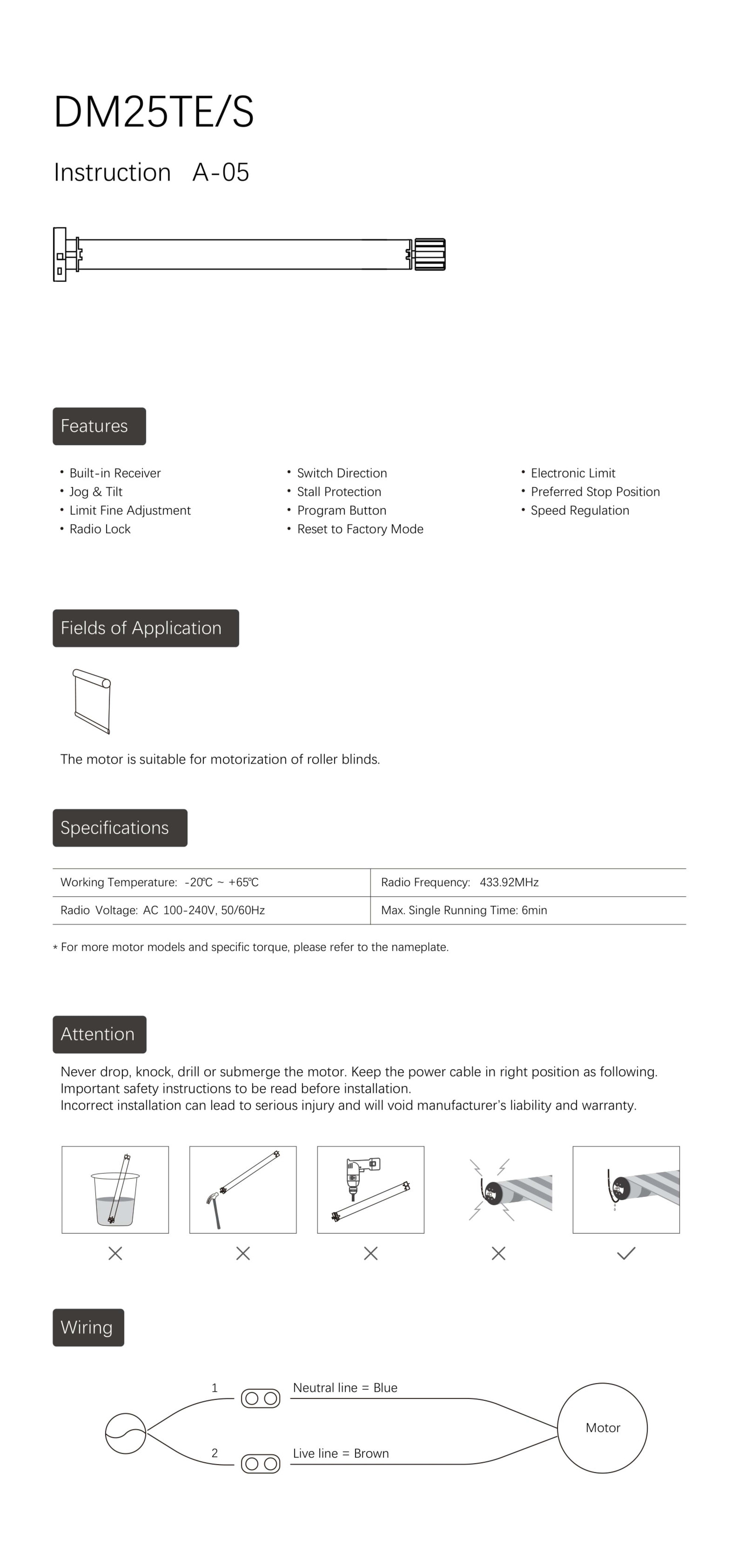 Dooya Tubular Motor Instructions page 9