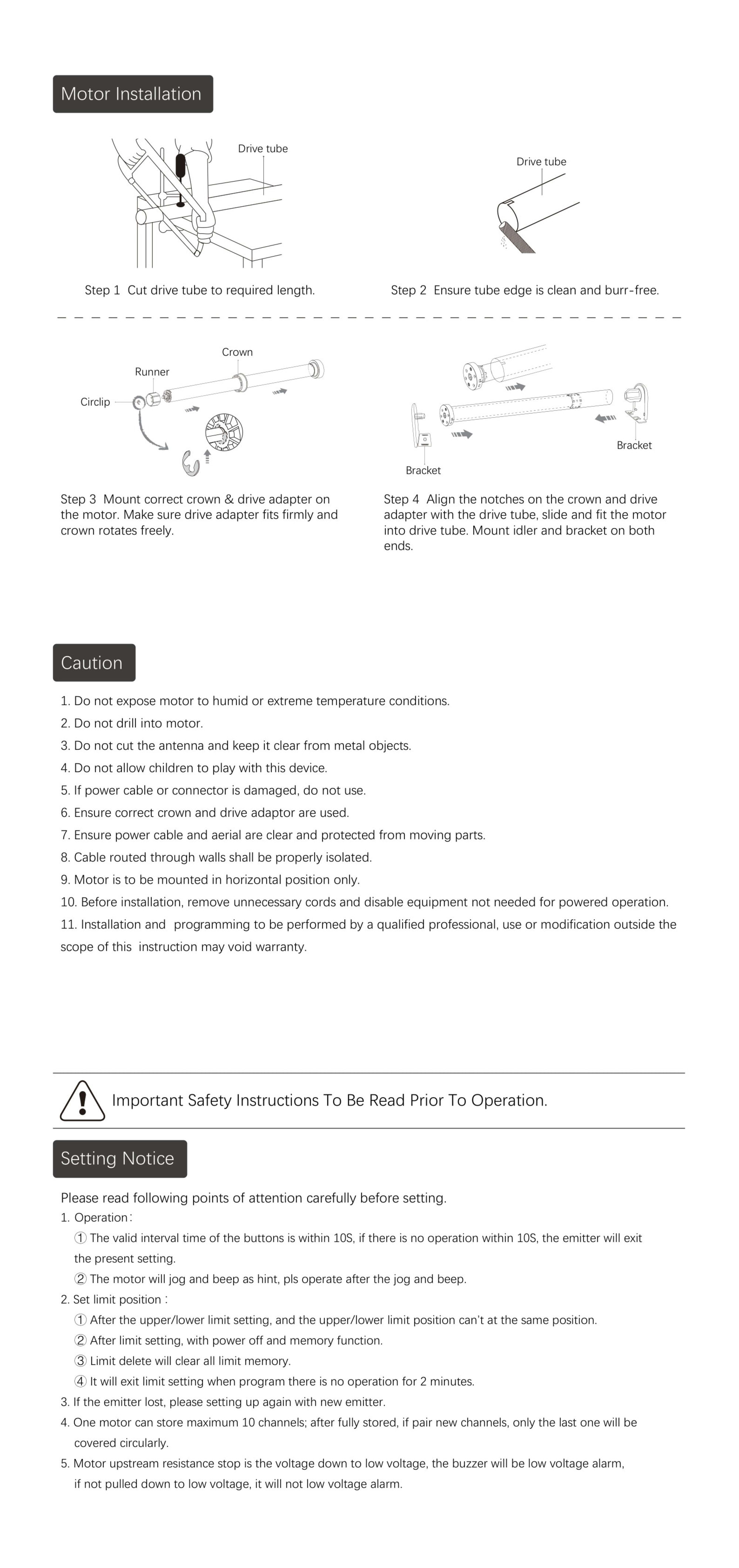 Dooya Tubular Motor Instructions page 10